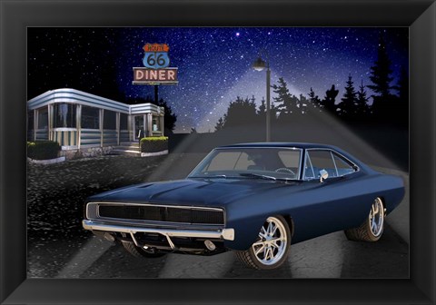 Framed Diners and Cars VI Print