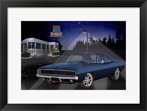 Framed Diners and Cars VI Print