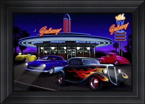 Framed Diners and Cars VII Print