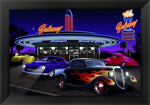 Framed Diners and Cars VII Print