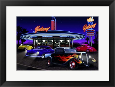 Framed Diners and Cars VII Print