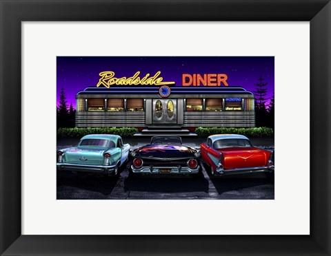 Framed Diners and Cars VIII Print