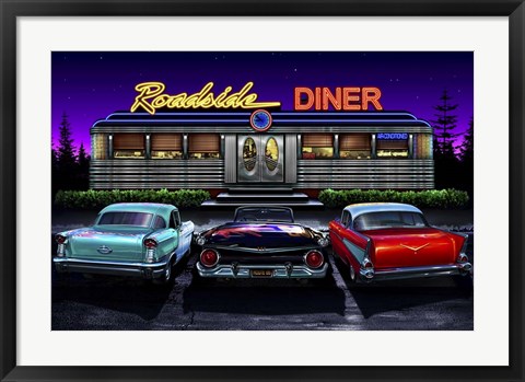 Framed Diners and Cars VIII Print