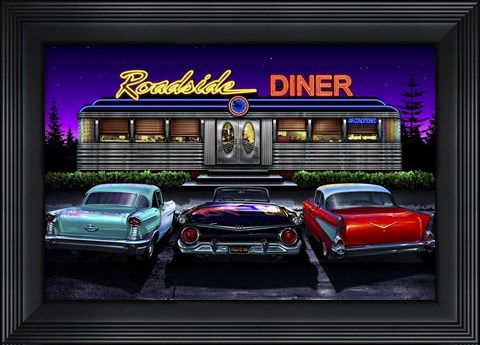 Framed Diners and Cars VIII Print