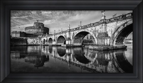 Framed St Angelo Rome Black/White Print