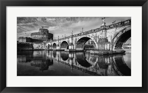 Framed St Angelo Rome Black/White Print