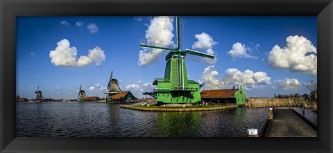 Framed Dutch Windmills Print