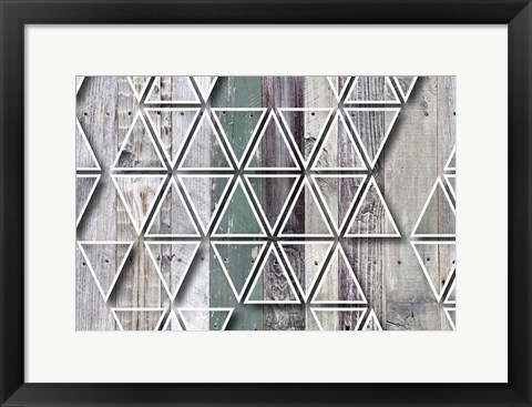 Framed Wood Texture Geometrical 5 Print