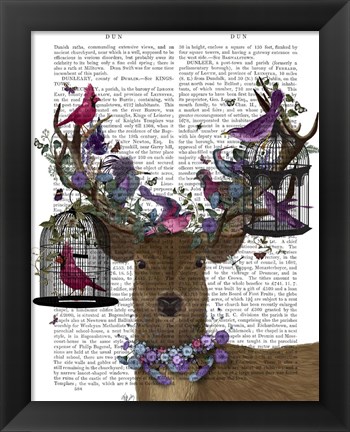 Framed Deer Birdkeeper, Tropical Bird Cages Print