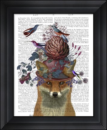 Framed Fox Birdkeeper with Artichoke Print