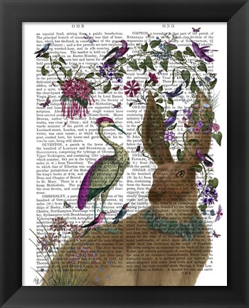 Framed Hare Birdkeeper and Heron Print