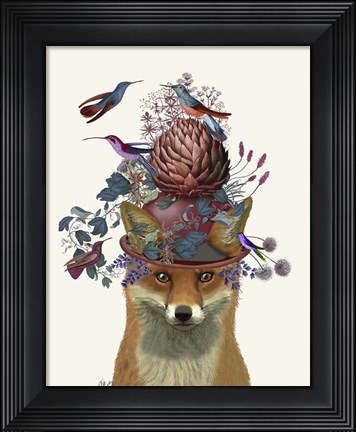 Framed Fox Birdkeeper with Artichoke Print