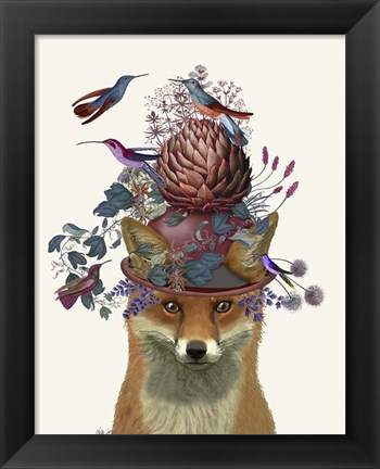 Framed Fox Birdkeeper with Artichoke Print