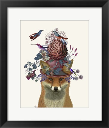 Framed Fox Birdkeeper with Artichoke Print