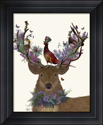Framed Deer Birdkeeper, Scottish Print