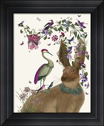 Framed Hare Birdkeeper and Heron Print