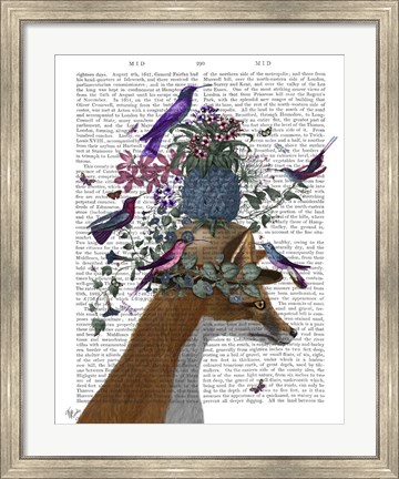 Framed Fox Birdkeeper with Pineapple Print