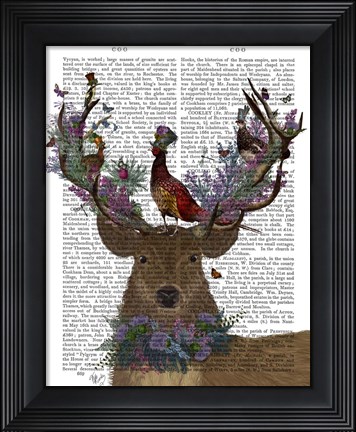 Framed Deer Birdkeeper, Scottish Print