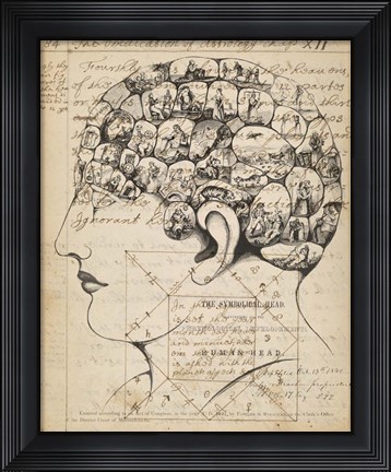 Framed Phrenology Bookpage Print