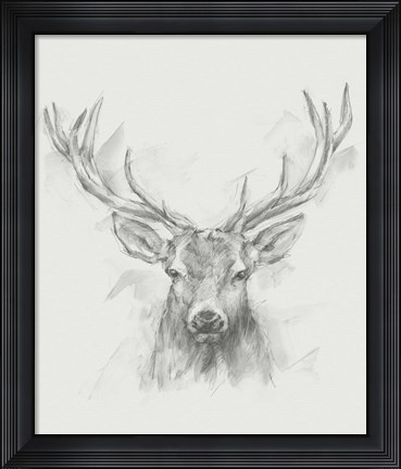 Framed Contemporary Elk Sketch I Print
