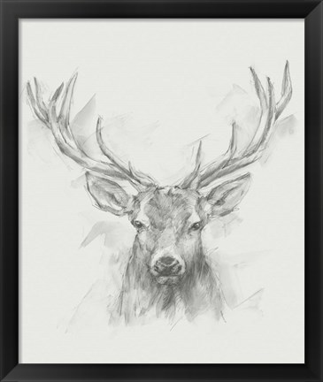 Framed Contemporary Elk Sketch I Print