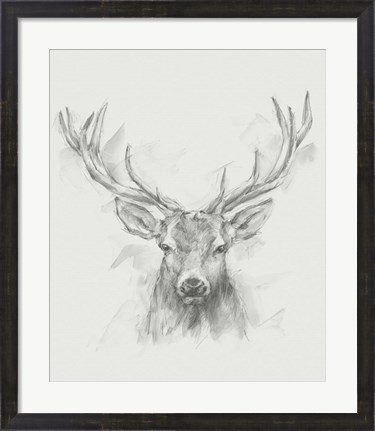 Framed Contemporary Elk Sketch I Print