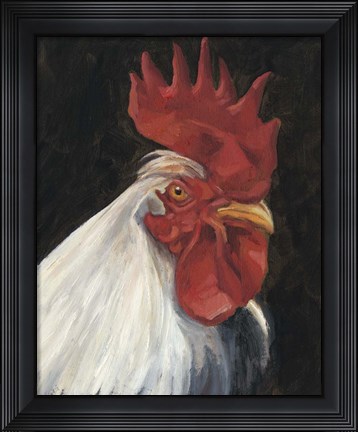 Framed Rooster Portrait I Print