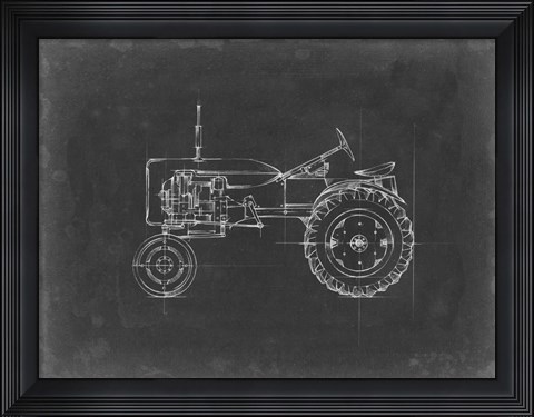 Framed Tractor Blueprint III Print