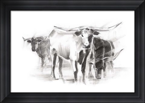 Framed Contemporary Cattle II Print