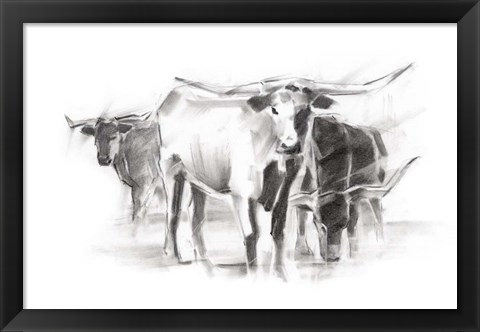 Framed Contemporary Cattle II Print