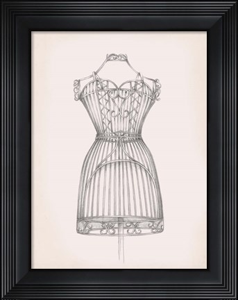 Framed Antique Dress Form I Print