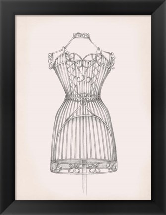 Framed Antique Dress Form I Print