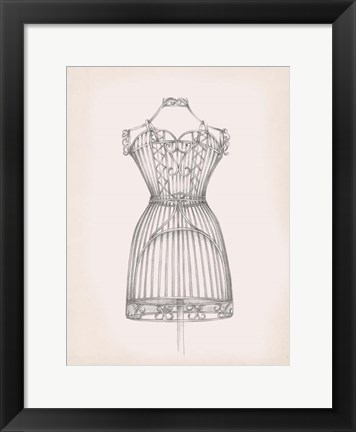 Framed Antique Dress Form I Print