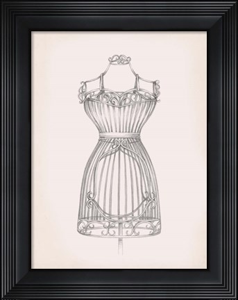 Framed Antique Dress Form II Print