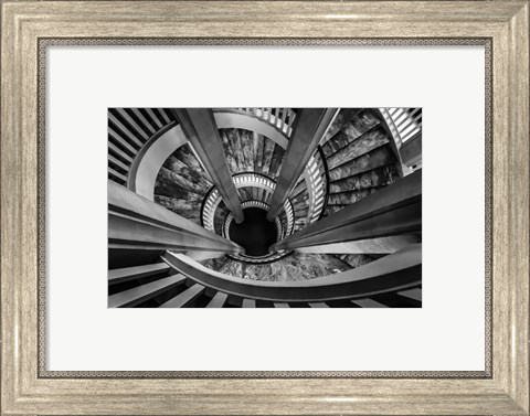 Framed Royal Staircase 2 Black/White Print