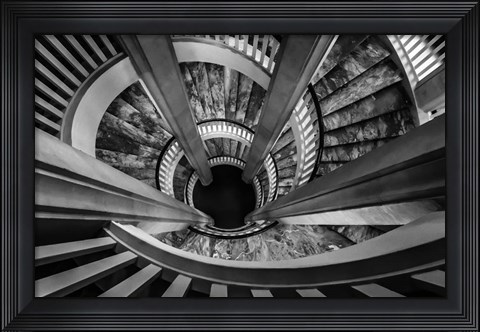 Framed Royal Staircase 2 Black/White Print