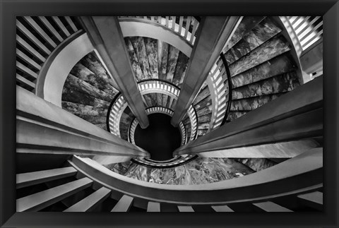 Framed Royal Staircase 2 Black/White Print