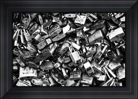 Framed Love Locks Black/White Print