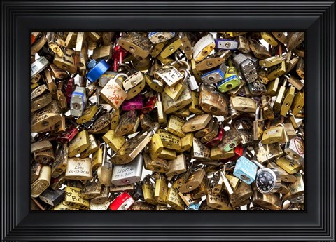 Framed Love Locks 2 Black/White Print