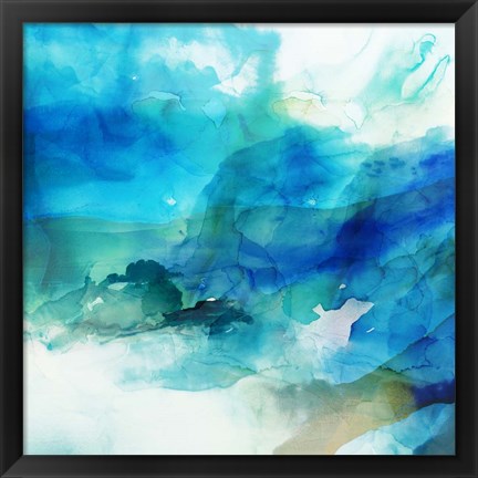 Framed Ephemeral Blue I Print