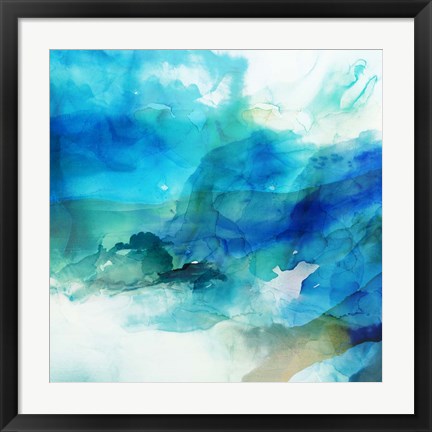 Framed Ephemeral Blue I Print