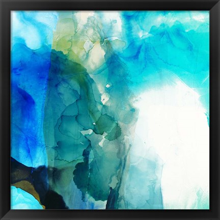 Framed Ephemeral Blue II Print