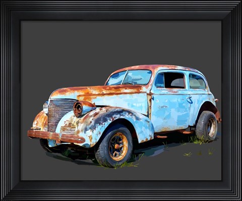 Framed Rusty Car I Print