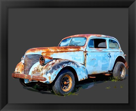 Framed Rusty Car I Print