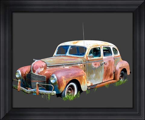 Framed Rusty Car II Print