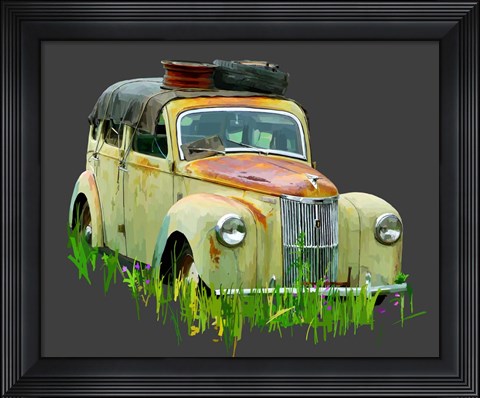 Framed Rusty Car III Print