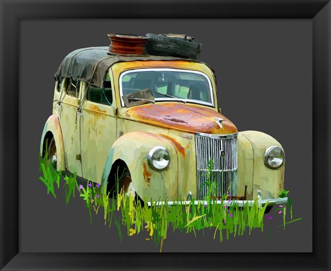 Framed Rusty Car III Print