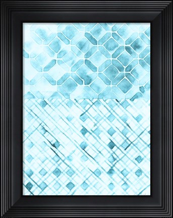 Framed Teal Madras I Print