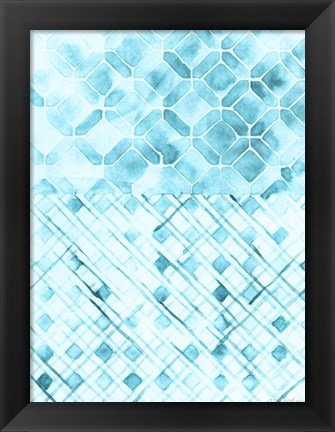 Framed Teal Madras I Print