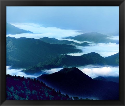 Framed Misty Mountains XIV Print